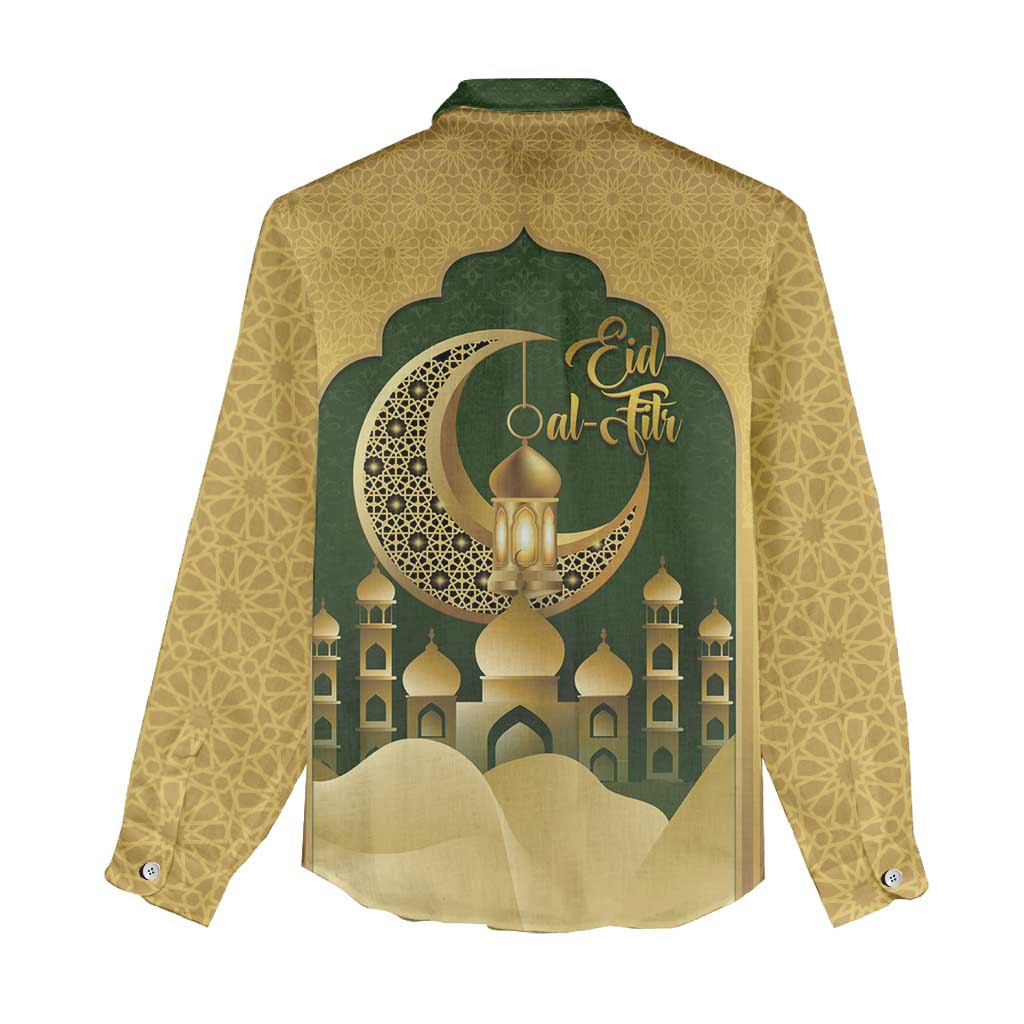 Eid al-Fitr Women Casual Shirt Khair Mubarak Islamic Pattern