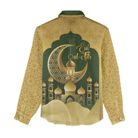 Eid al-Fitr Women Casual Shirt Khair Mubarak Islamic Pattern