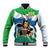 Personalised Sierra Leone Independence Day Baseball Jacket Funny Chimpanzee With Drum