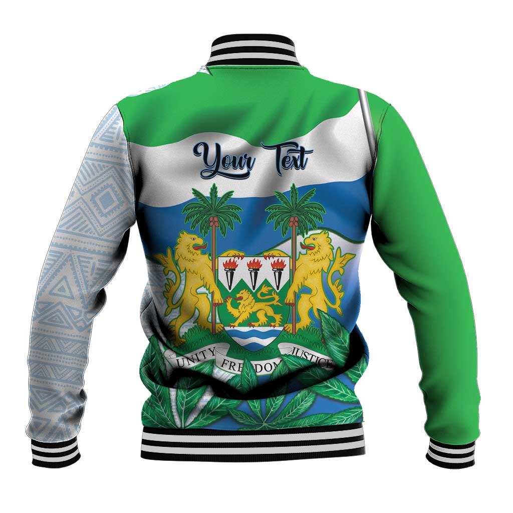 Personalised Sierra Leone Independence Day Baseball Jacket Funny Chimpanzee With Drum