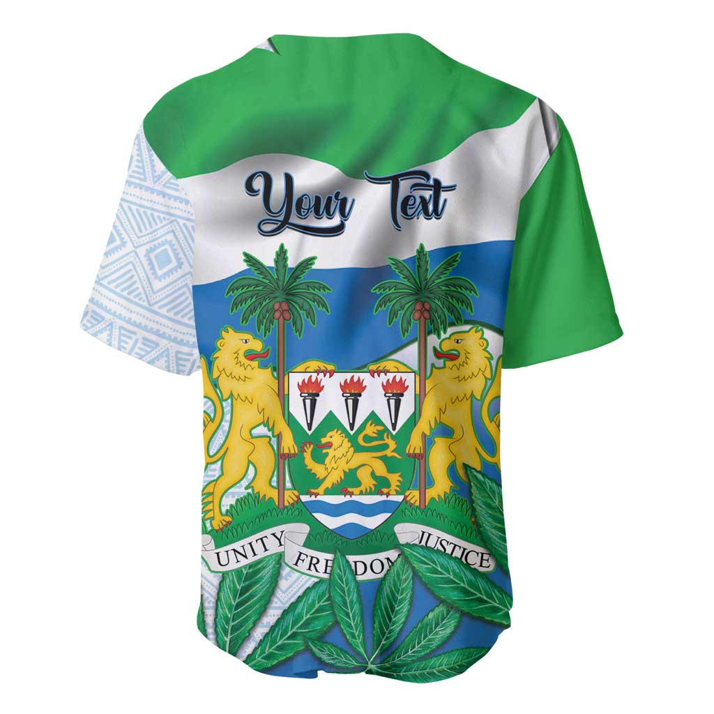 Personalised Sierra Leone Independence Day Baseball Jersey Funny Chimpanzee With Drum