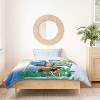 Personalised Sierra Leone Independence Day Bedding Set Funny Chimpanzee With Drum