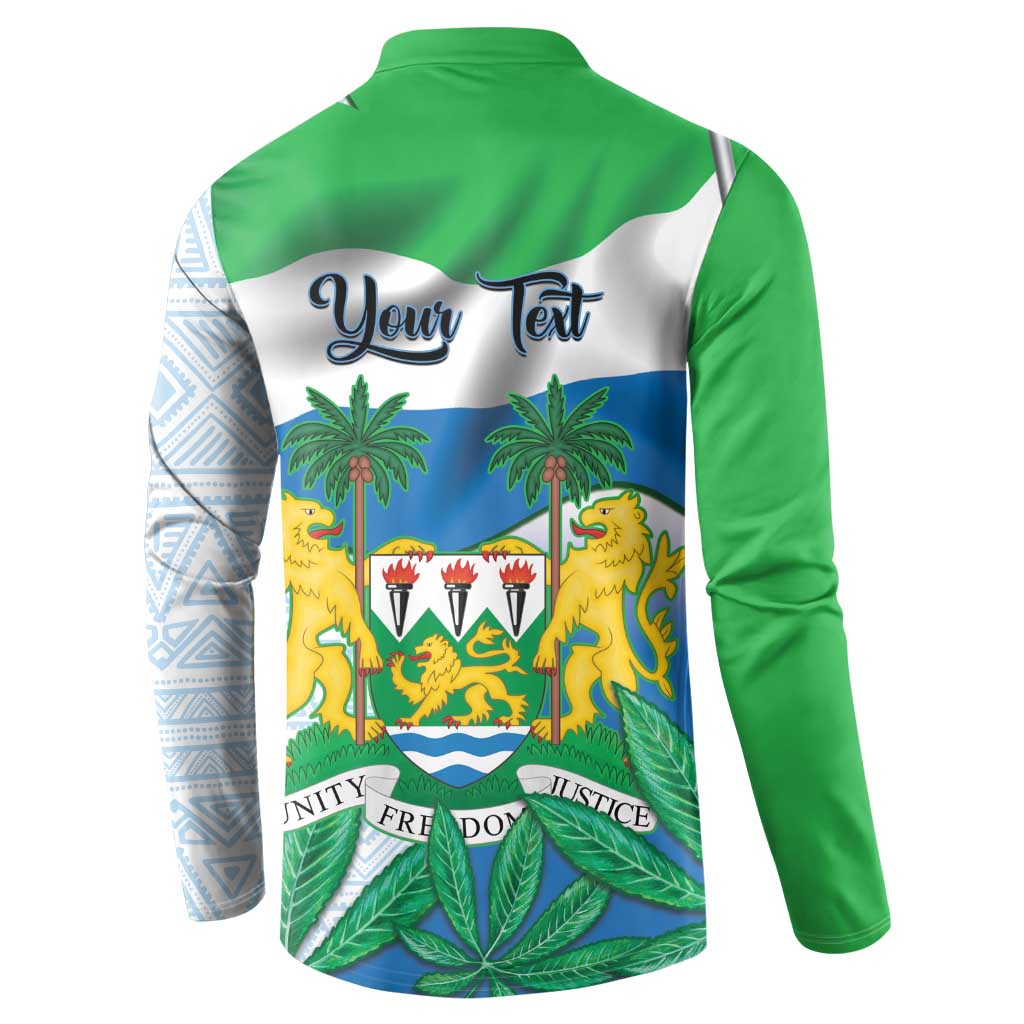 Personalised Sierra Leone Independence Day Button Sweatshirt Funny Chimpanzee With Drum