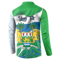 Personalised Sierra Leone Independence Day Button Sweatshirt Funny Chimpanzee With Drum