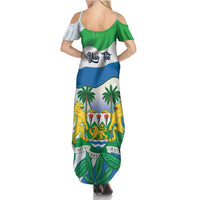 Personalised Sierra Leone Independence Day Family Matching Summer Maxi Dress and Hawaiian Shirt Funny Chimpanzee With Drum