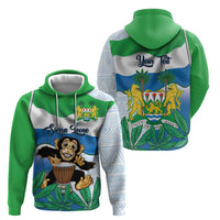 Personalised Sierra Leone Independence Day Hoodie Funny Chimpanzee With Drum
