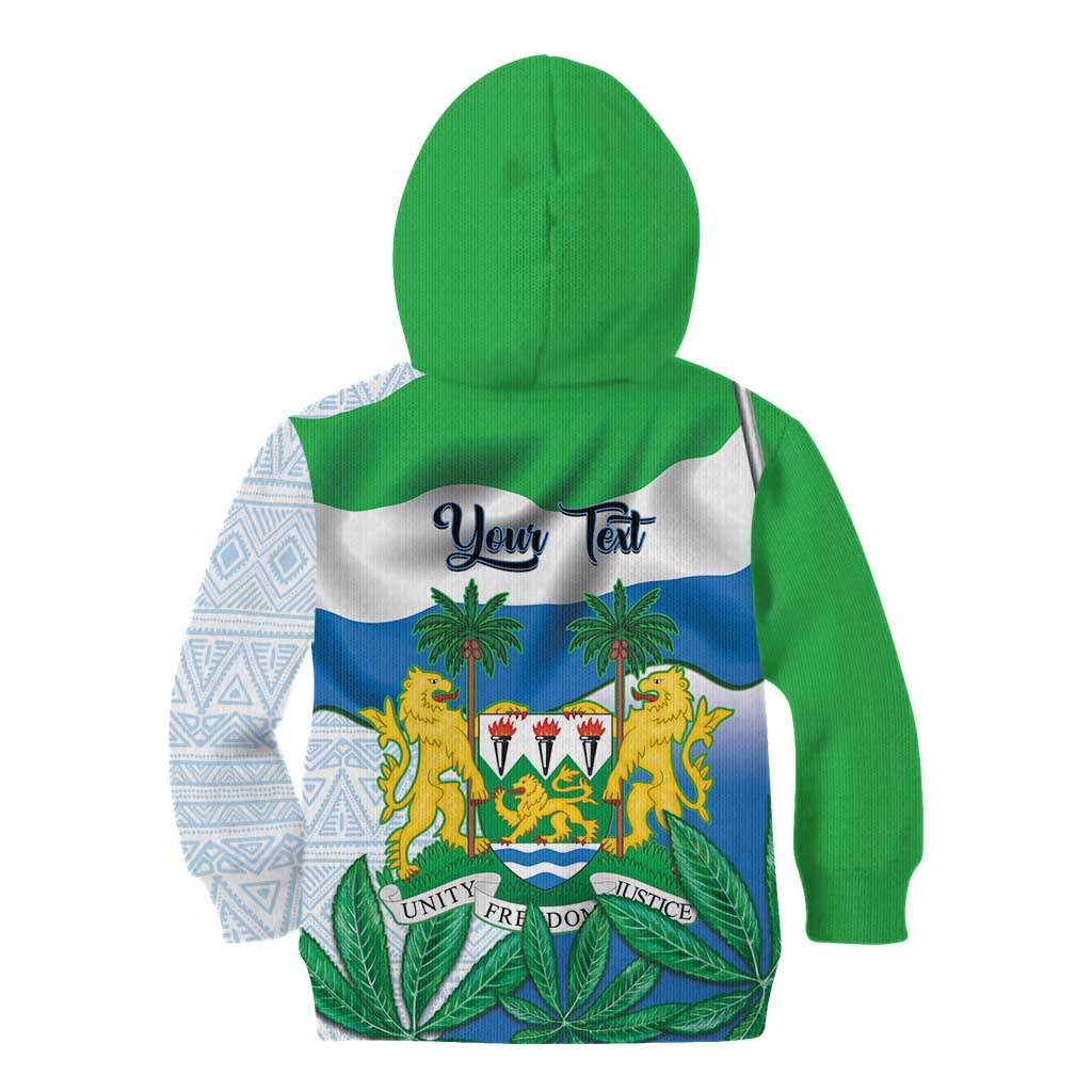 Personalised Sierra Leone Independence Day Kid Hoodie Funny Chimpanzee With Drum