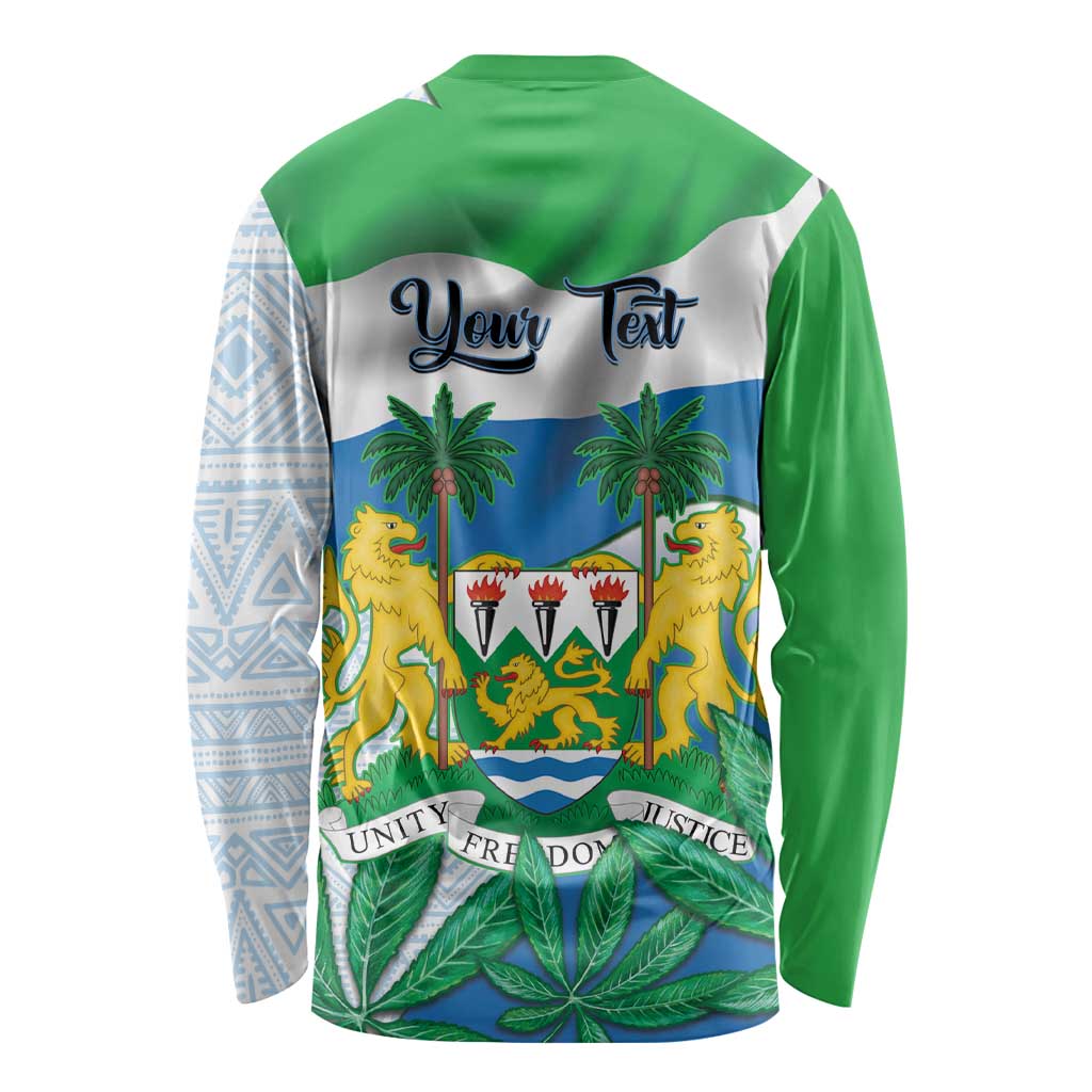 Personalised Sierra Leone Independence Day Long Sleeve Shirt Funny Chimpanzee With Drum