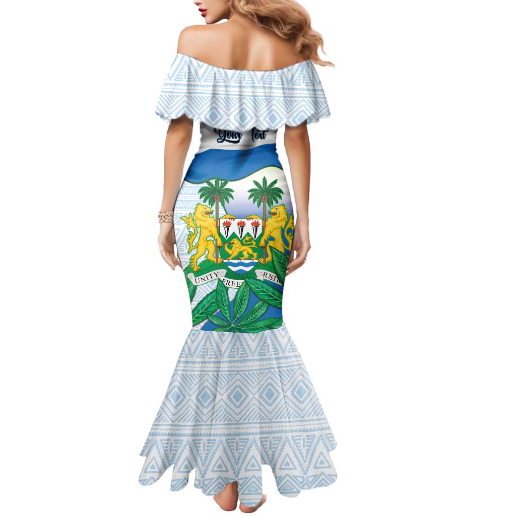 Personalised Sierra Leone Independence Day Mermaid Dress Funny Chimpanzee With Drum