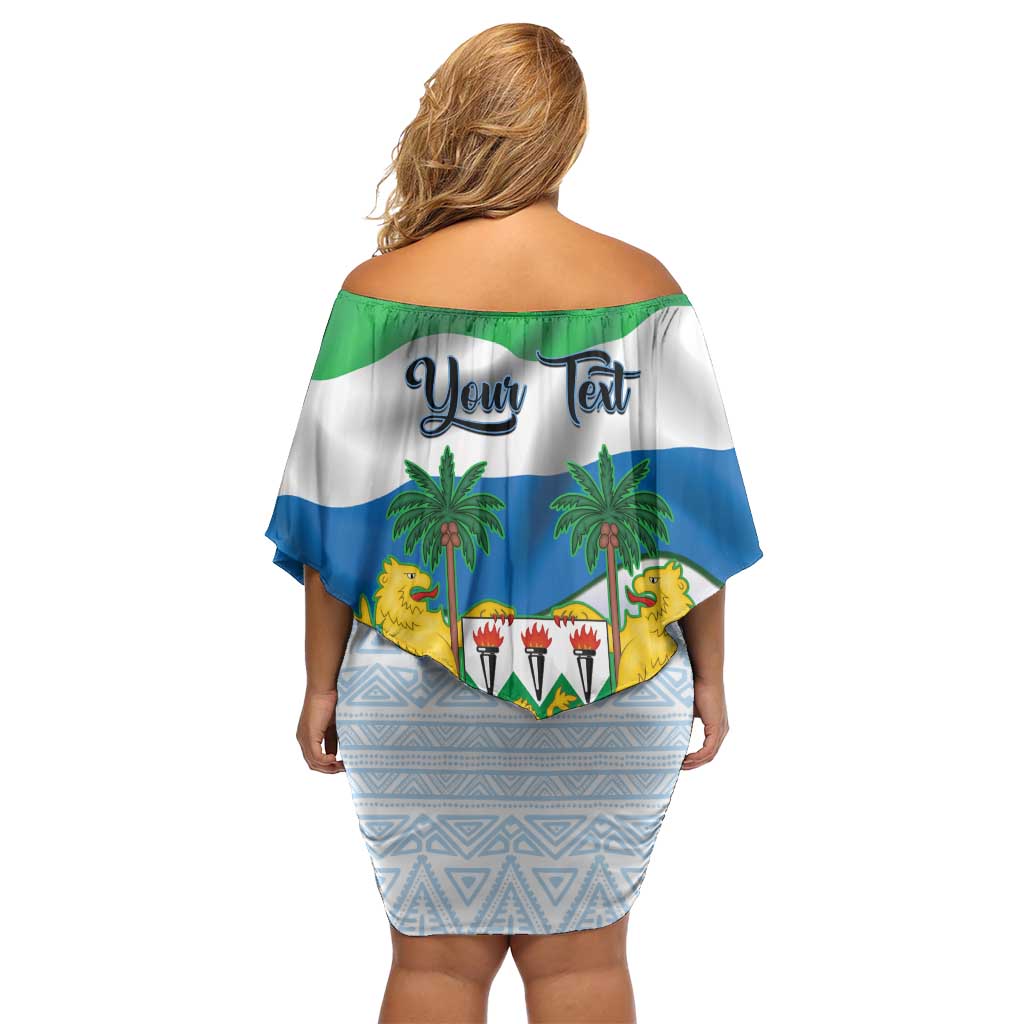 Personalised Sierra Leone Independence Day Off Shoulder Short Dress Funny Chimpanzee With Drum