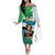 Personalised Sierra Leone Independence Day Off The Shoulder Long Sleeve Dress Funny Chimpanzee With Drum