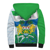 Personalised Sierra Leone Independence Day Sherpa Hoodie Funny Chimpanzee With Drum