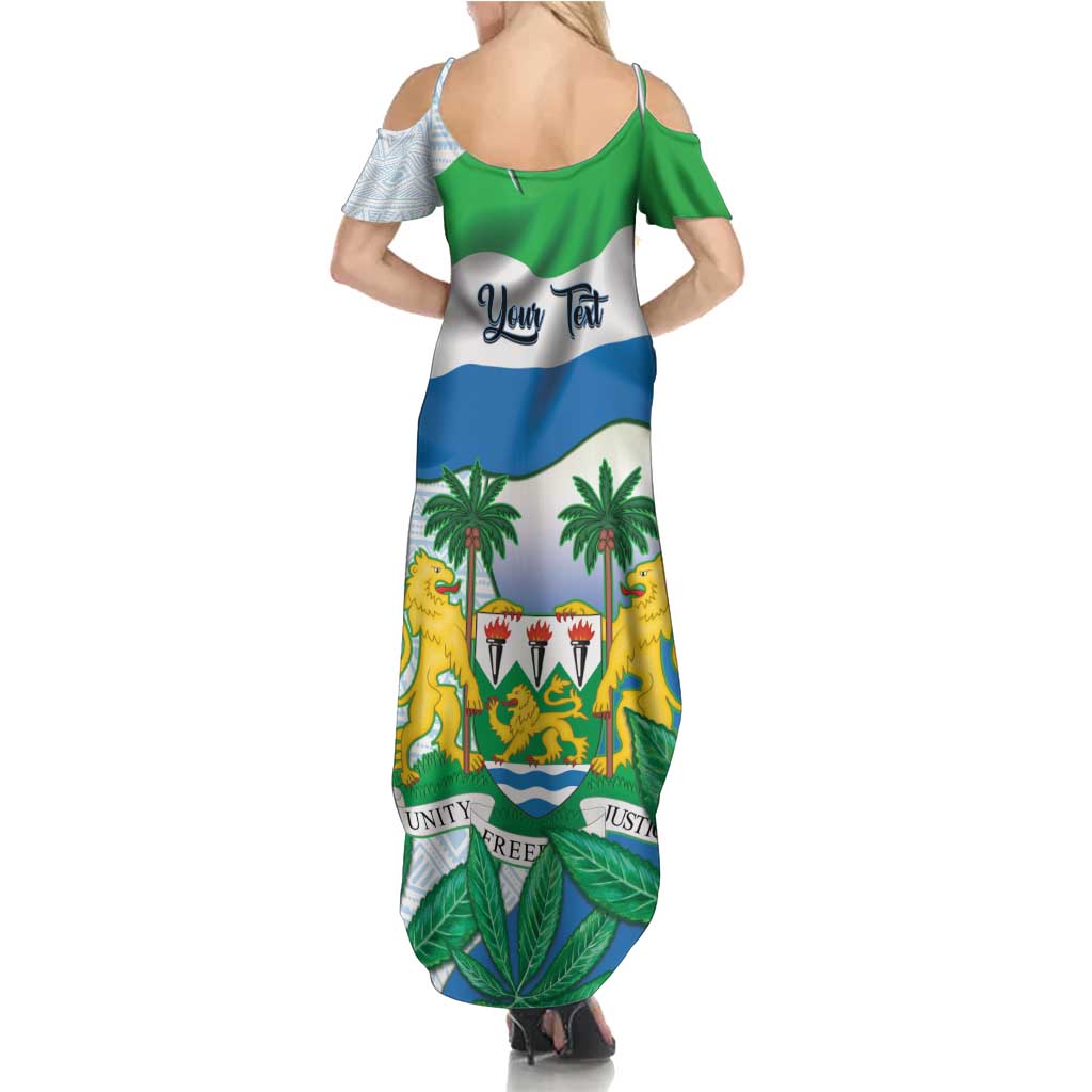 Personalised Sierra Leone Independence Day Summer Maxi Dress Funny Chimpanzee With Drum