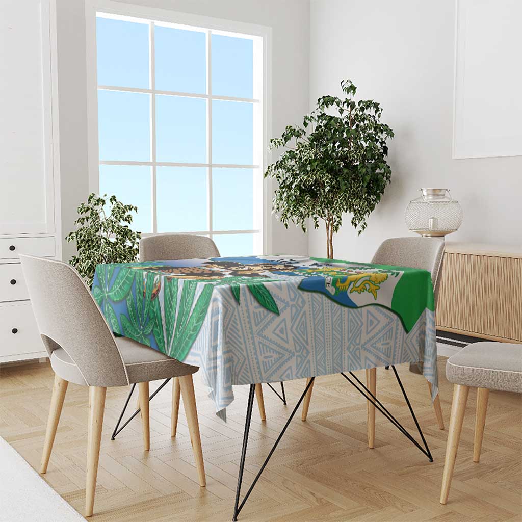 Personalised Sierra Leone Independence Day Tablecloth Funny Chimpanzee With Drum