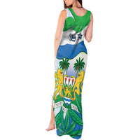 Personalised Sierra Leone Independence Day Tank Maxi Dress Funny Chimpanzee With Drum