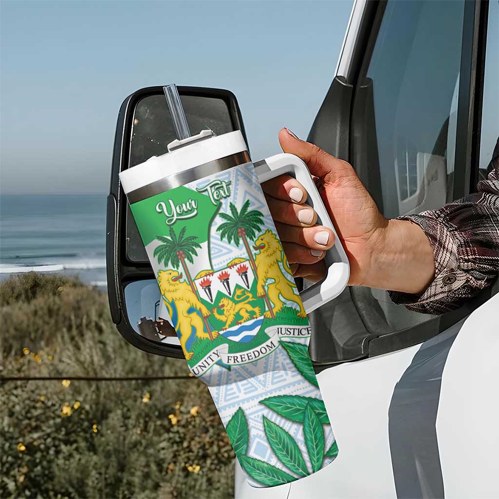 Personalised Sierra Leone Independence Day Tumbler With Handle Funny Chimpanzee With Drum