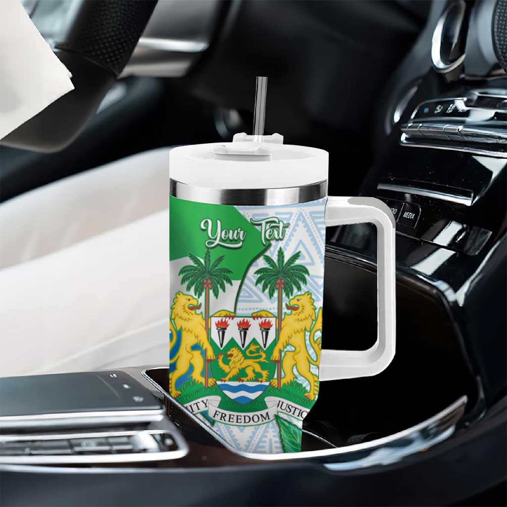 Personalised Sierra Leone Independence Day Tumbler With Handle Funny Chimpanzee With Drum