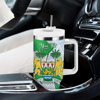 Personalised Sierra Leone Independence Day Tumbler With Handle Funny Chimpanzee With Drum