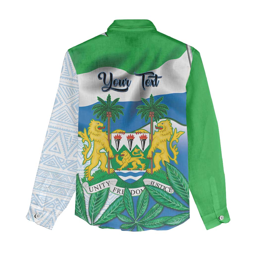 Personalised Sierra Leone Independence Day Women Casual Shirt Funny Chimpanzee With Drum