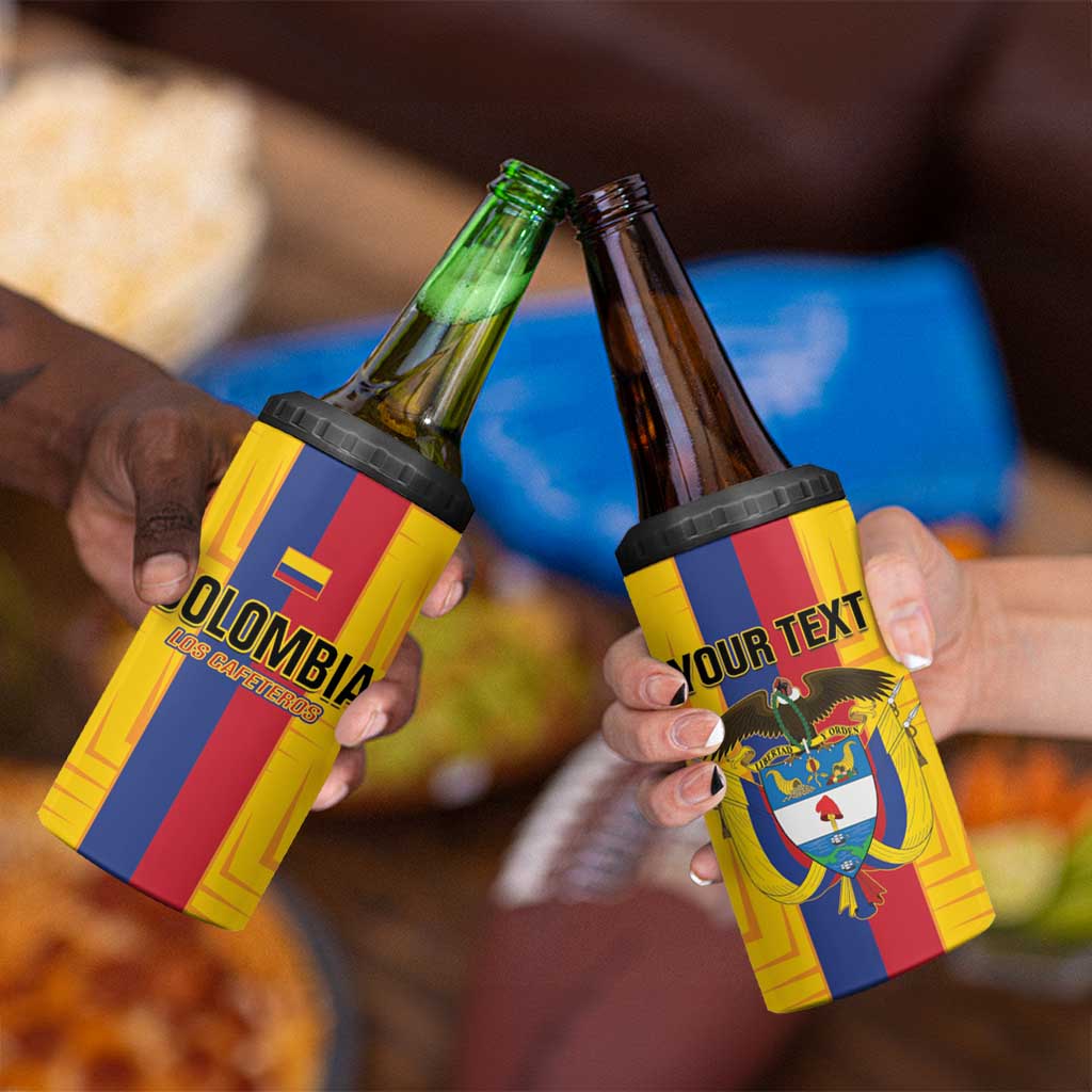 Custom Colombia Football 4 in 1 Can Cooler Tumbler Vamos Los Cafeteros