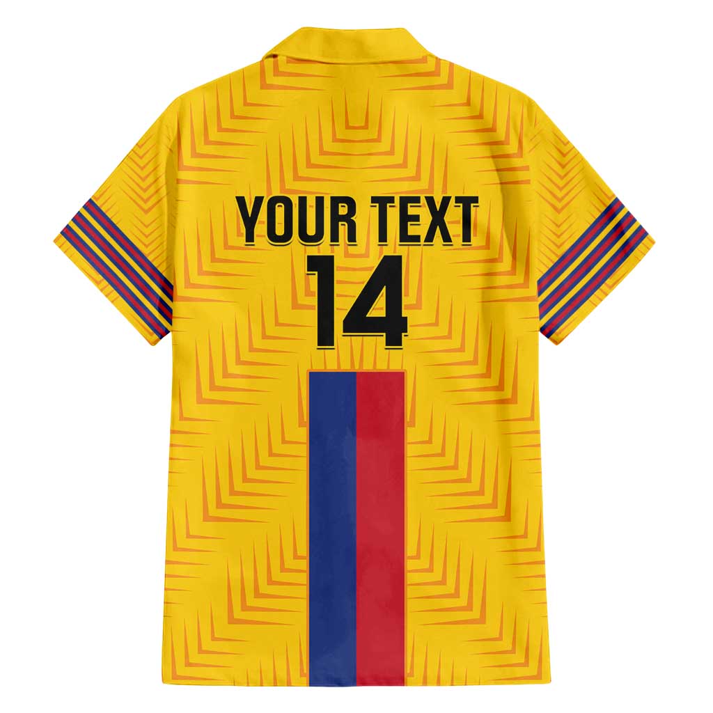 Custom Colombia Football Family Matching Off Shoulder Maxi Dress and Hawaiian Shirt Vamos Los Cafeteros