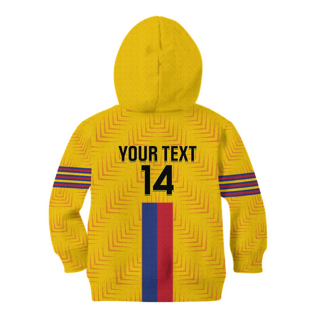 Custom Colombia Football Kid Hoodie Vamos Los Cafeteros
