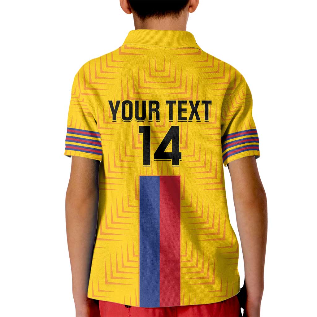 Custom Colombia Football Kid Polo Shirt Vamos Los Cafeteros