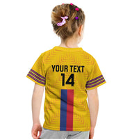 Custom Colombia Football Kid T Shirt Vamos Los Cafeteros