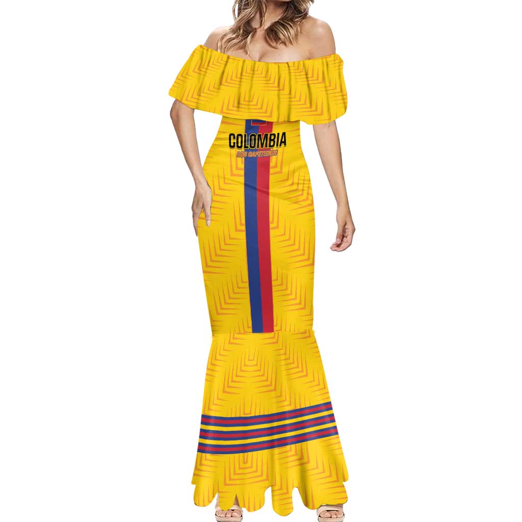 Custom Colombia Football Mermaid Dress Vamos Los Cafeteros
