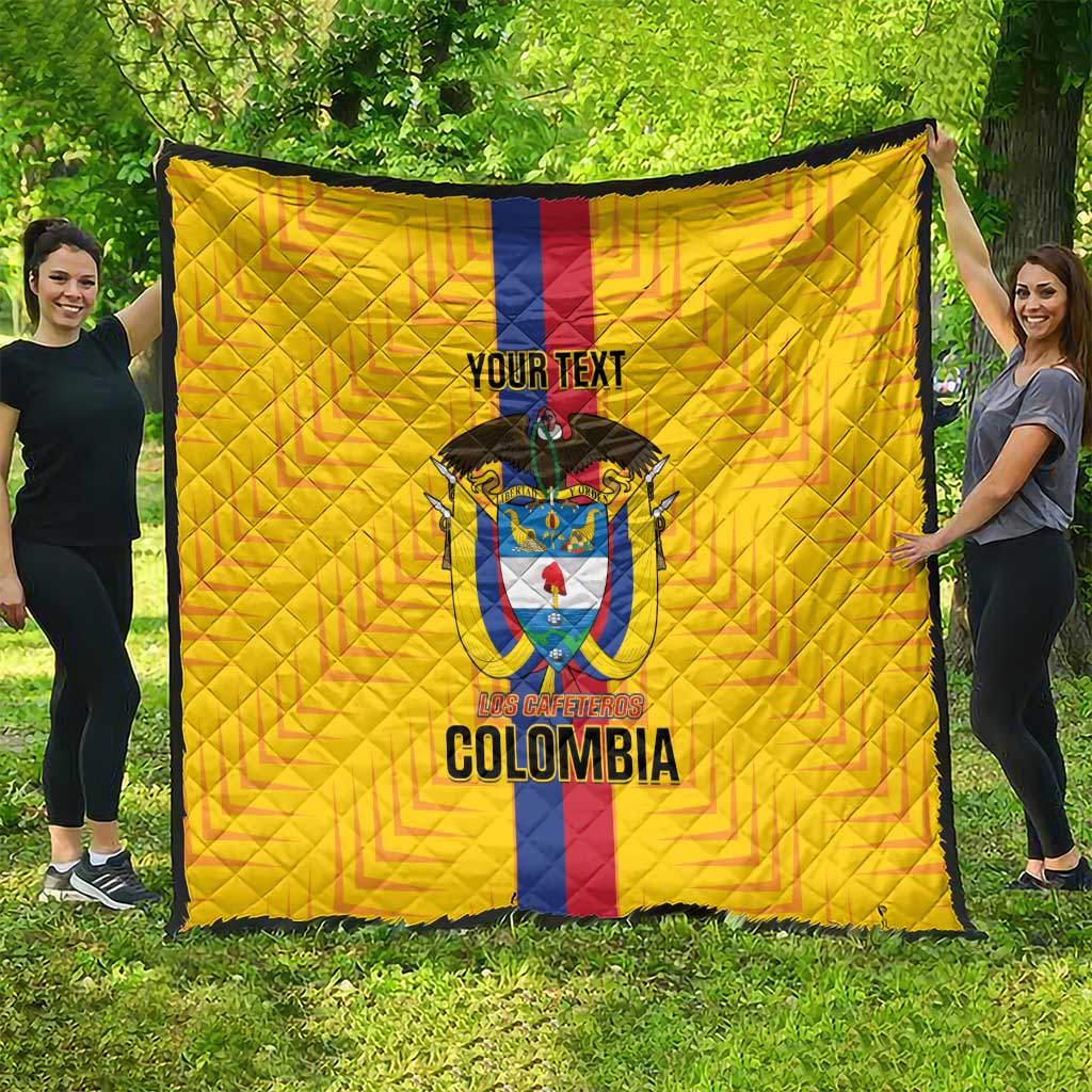 Custom Colombia Football Quilt Vamos Los Cafeteros