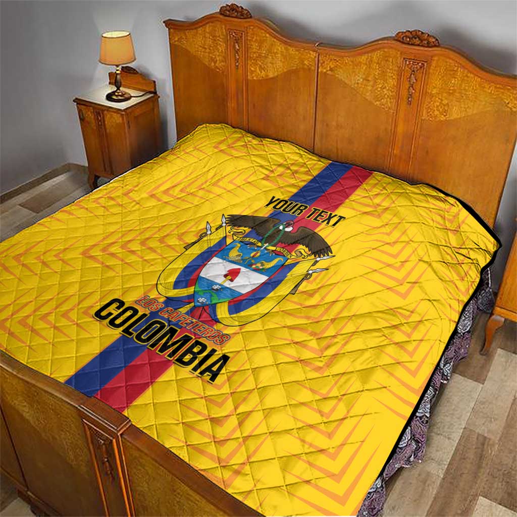 Custom Colombia Football Quilt Vamos Los Cafeteros