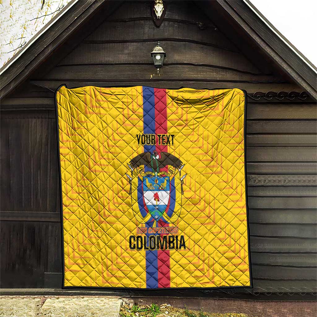 Custom Colombia Football Quilt Vamos Los Cafeteros