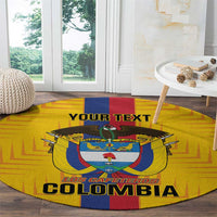 Custom Colombia Football Round Carpet Vamos Los Cafeteros