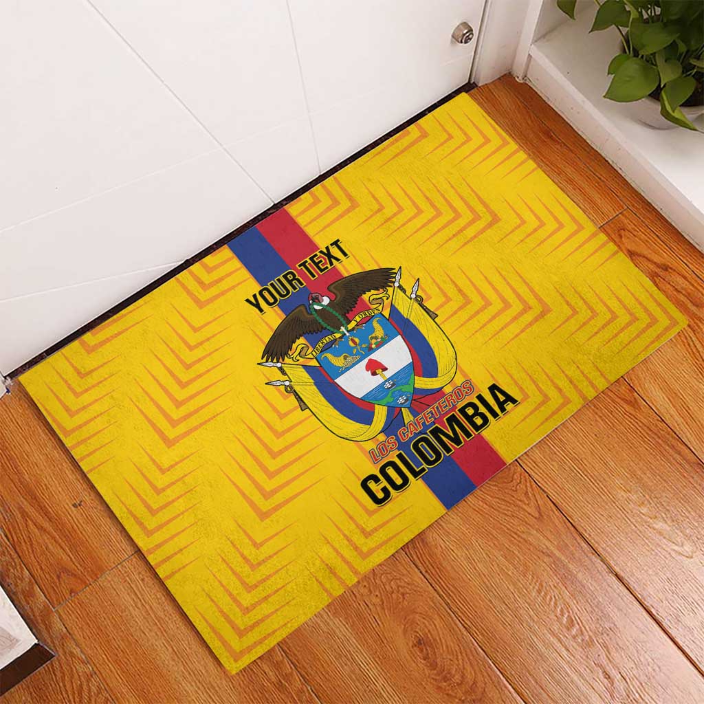 Custom Colombia Football Rubber Doormat Vamos Los Cafeteros