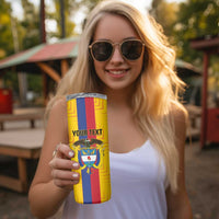 Custom Colombia Football Skinny Tumbler Vamos Los Cafeteros