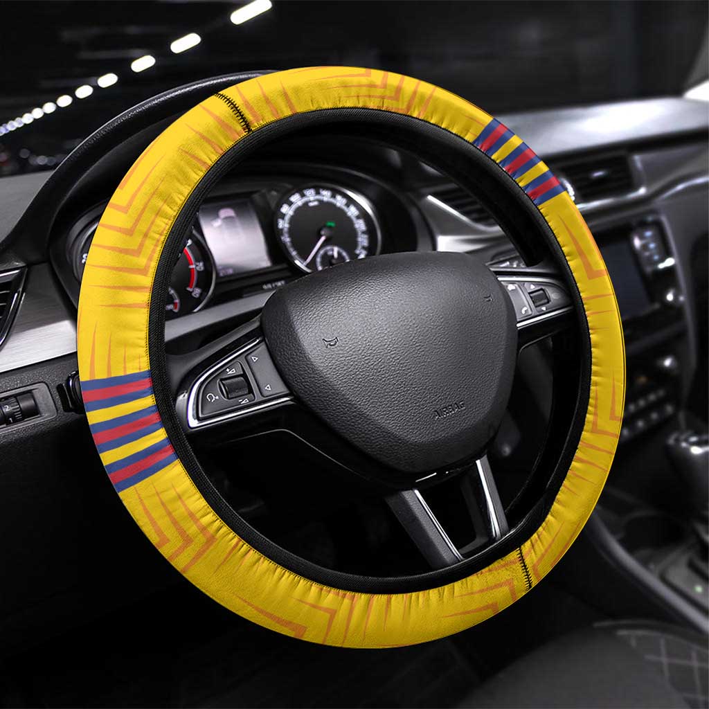 Colombia Football Steering Wheel Cover Vamos Los Cafeteros