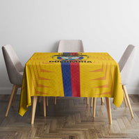 Custom Colombia Football Tablecloth Vamos Los Cafeteros