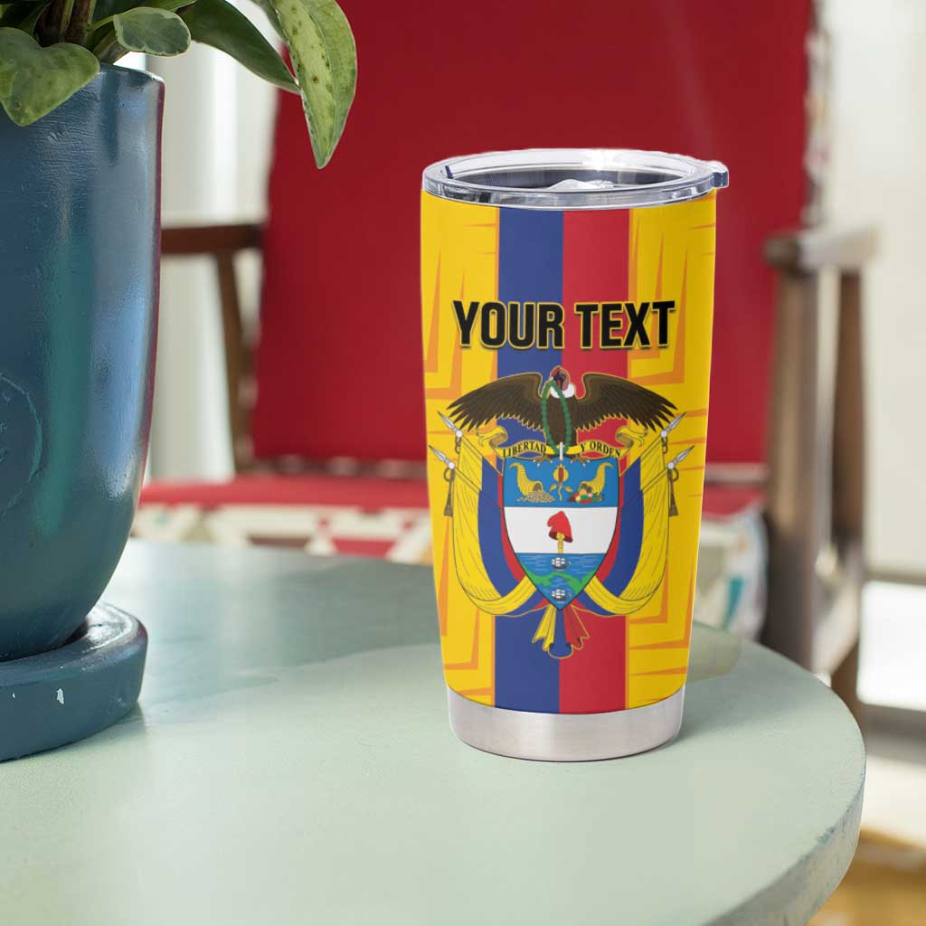 Custom Colombia Football Tumbler Cup Vamos Los Cafeteros