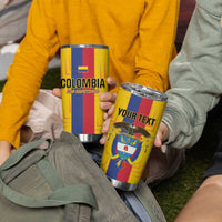 Custom Colombia Football Tumbler Cup Vamos Los Cafeteros