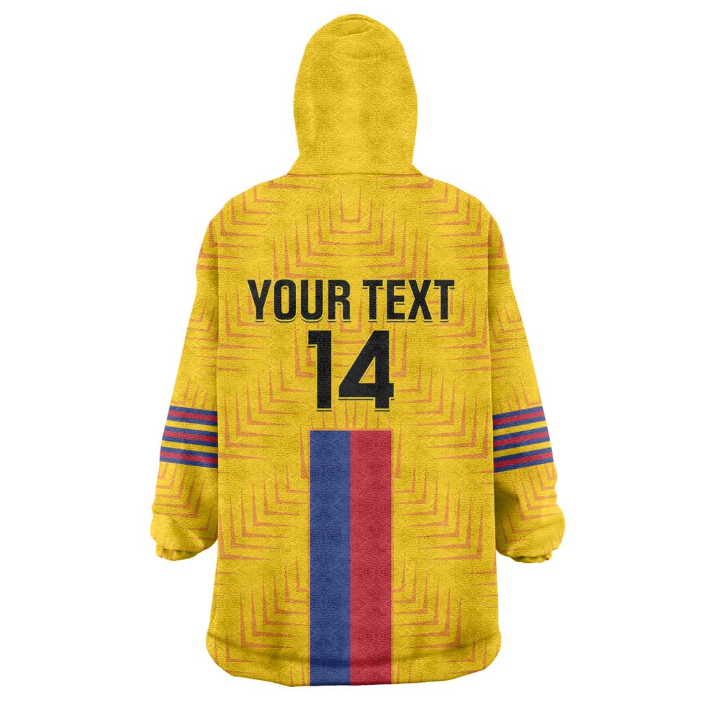 Custom Colombia Football Wearable Blanket Hoodie Vamos Los Cafeteros
