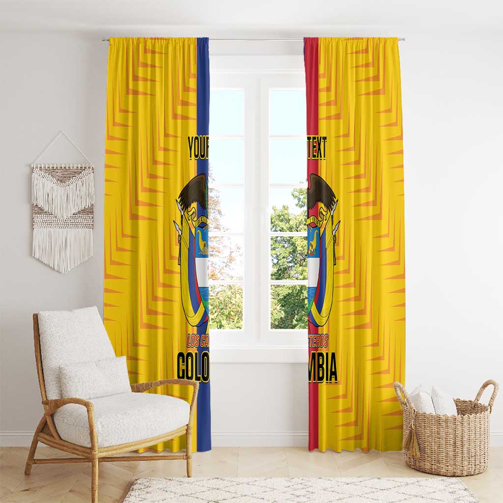 Custom Colombia Football Window Curtain Vamos Los Cafeteros
