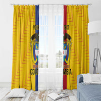 Custom Colombia Football Window Curtain Vamos Los Cafeteros