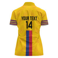 Custom Colombia Football Women Polo Shirt Vamos Los Cafeteros