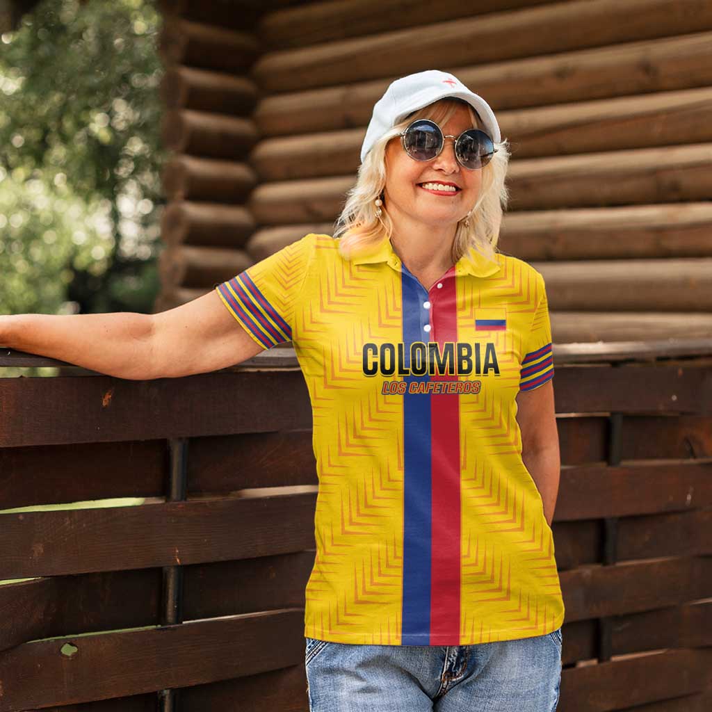 Custom Colombia Football Women Polo Shirt Vamos Los Cafeteros