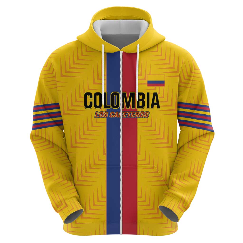 Custom Colombia Football Zip Hoodie Vamos Los Cafeteros