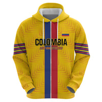 Custom Colombia Football Zip Hoodie Vamos Los Cafeteros