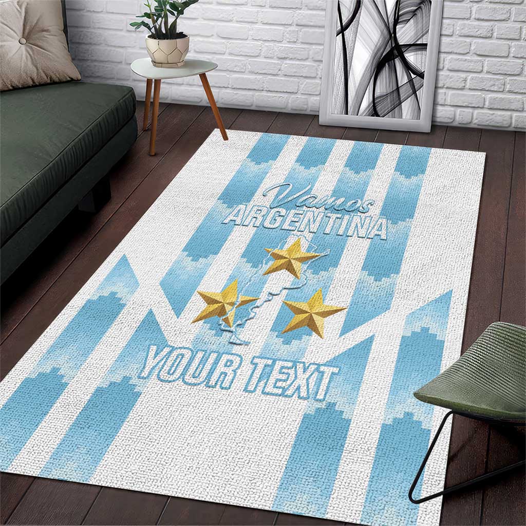Custom Argentina Football Area Rug Vamos La Albiceleste