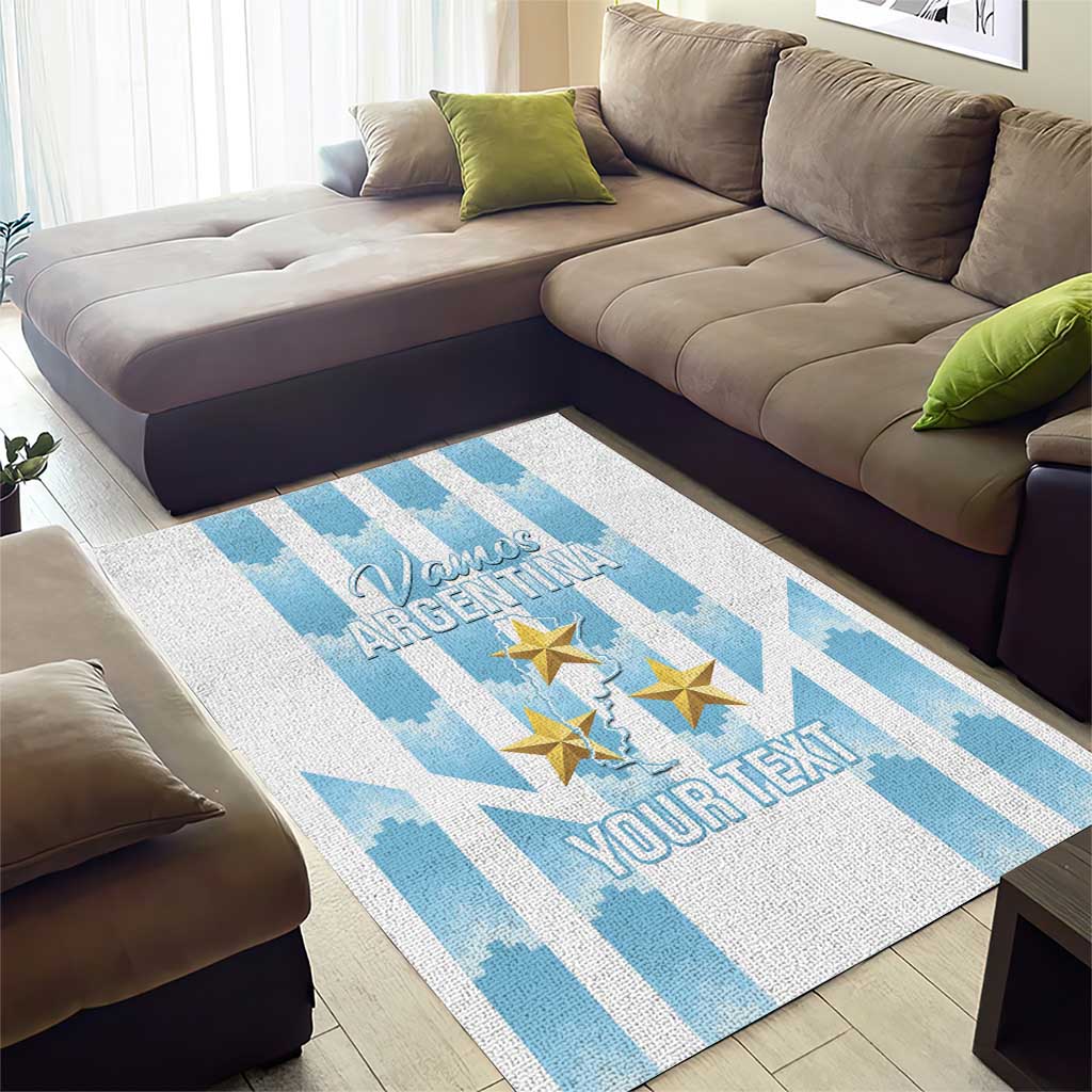 Custom Argentina Football Area Rug Vamos La Albiceleste