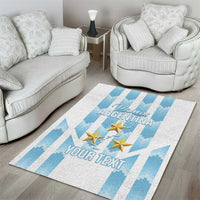 Custom Argentina Football Area Rug Vamos La Albiceleste