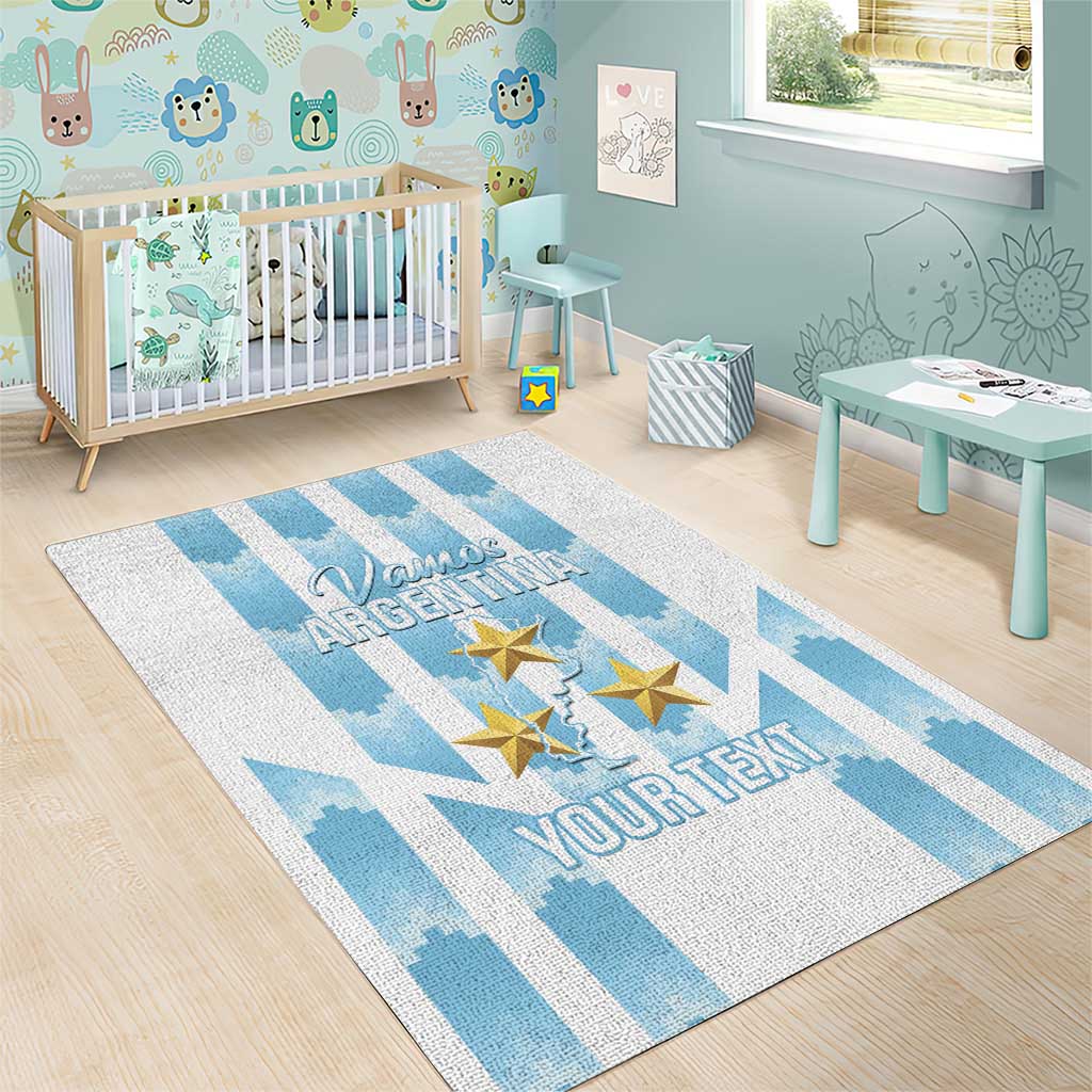 Custom Argentina Football Area Rug Vamos La Albiceleste